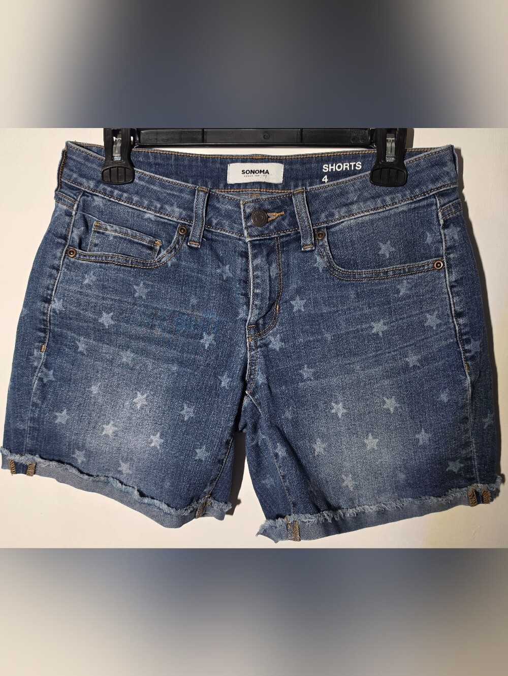 Sonoma Denim Star Print Shorts - Blue